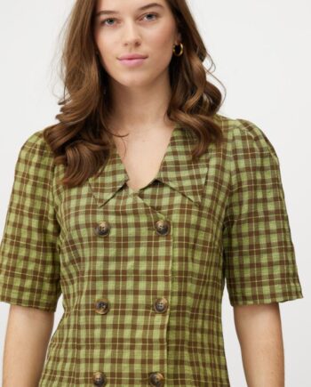 -view Kjole Sally Checkered Brown