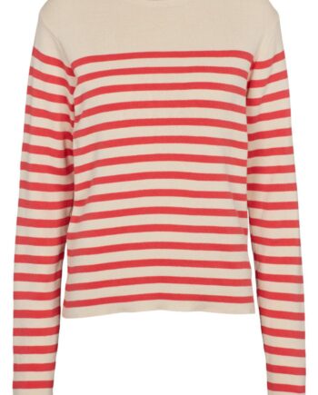 Basic Apparel Sweater Sailor Stripe Birch   Cayenne