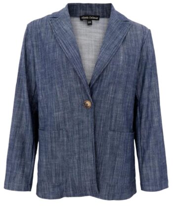 Black Colour Blazer Box Navy Denim