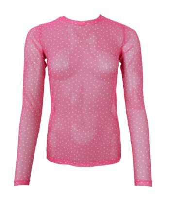 Black Colour Bluse Anne Mesh Pink Dot