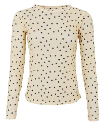 Black Colour Bluse Annie Mesh Yellow Dot