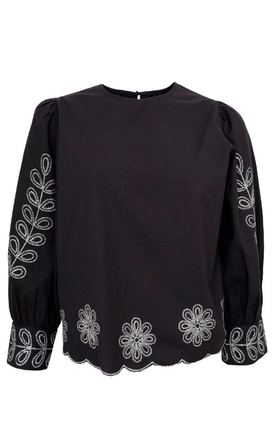 Black Colour Bluse Daisy Black