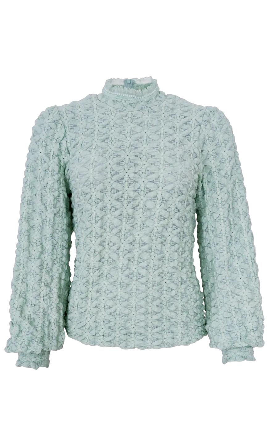 Black Colour Bluse Eleonora Pastel Green