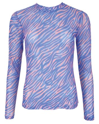 Black Colour Bluse Florence Mesh Blue Zebra