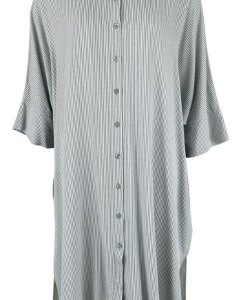 Black Colour Bluse  Isolde Oversized Olive Striped