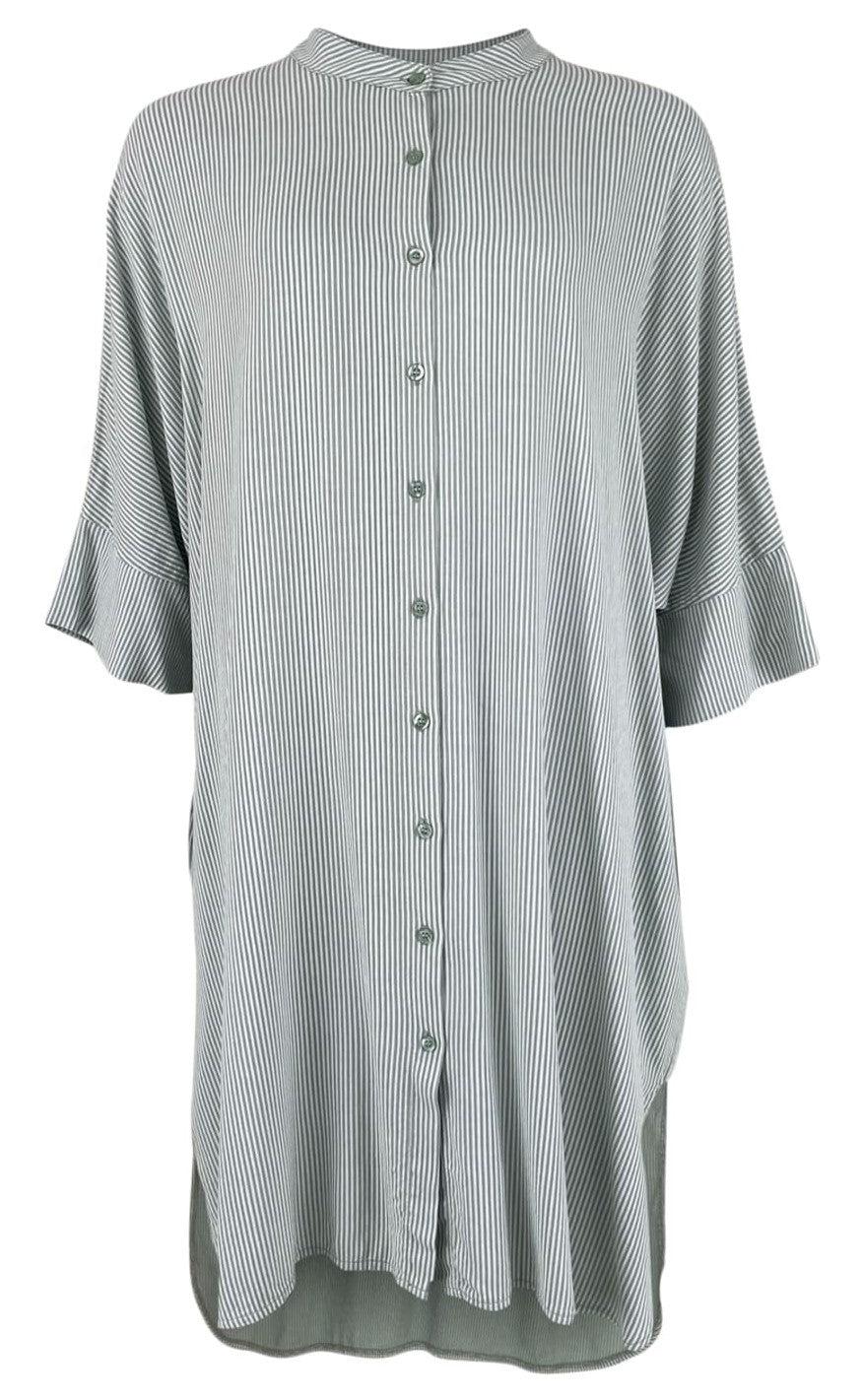 Black Colour Bluse  Isolde Oversized Olive Striped