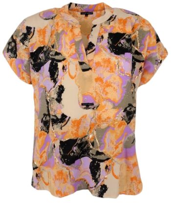 Black Colour Bluse Luna Andrea Orange Marble