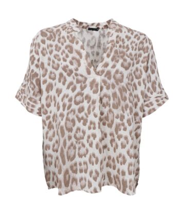 Black Colour Bluse Melina Ss Linen Nougat Leo