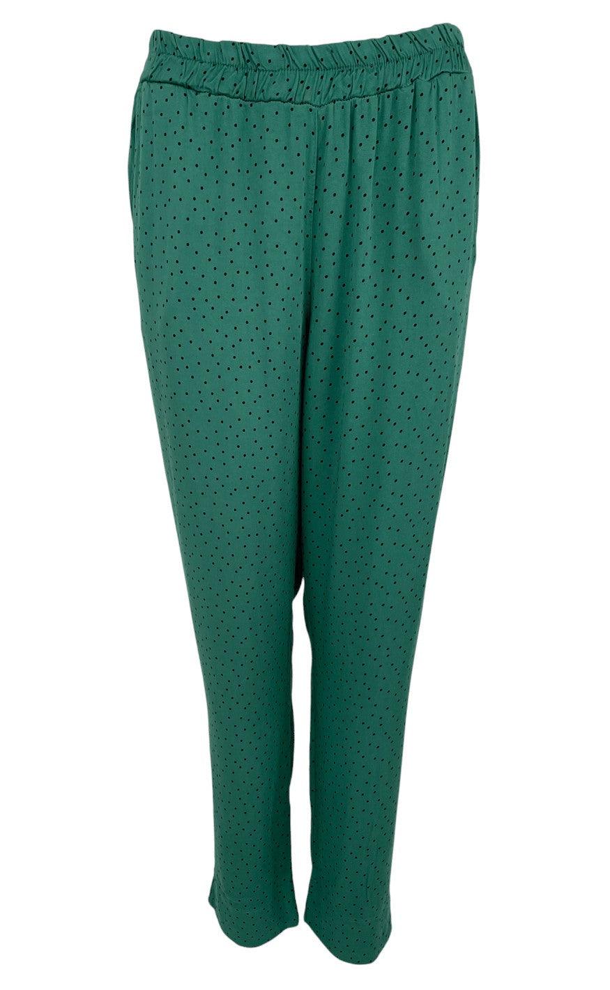 Black Colour Bukser Bianca Dot Green Dot
