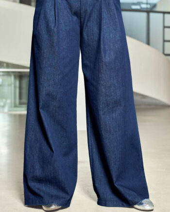 Black Colour Bukser Denice Wide Denim
