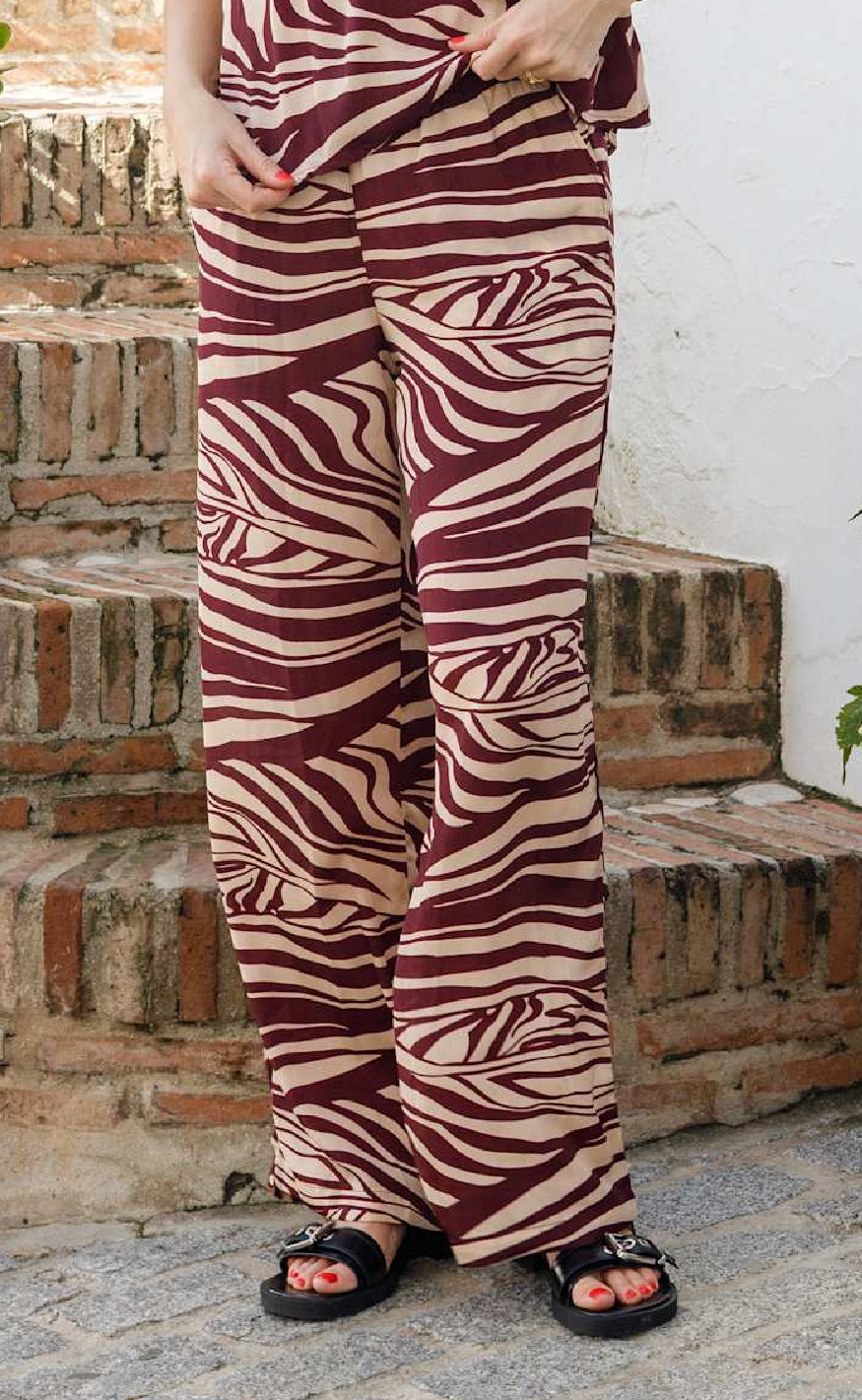 Black Colour Bukser Luna Berry Zebra