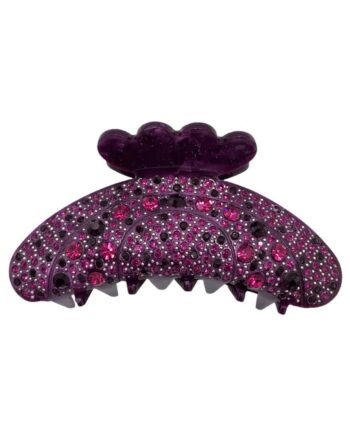 Black Colour Hårklemme Premium Rhinestone  Dk  Purple