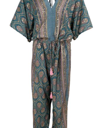 Black Colour Jumpsuit Luna Double  -neck Green Tulip