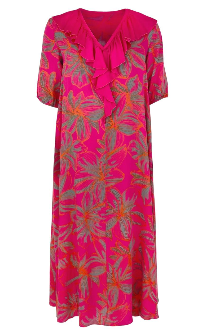 Black Colour Kjole Lily Printed Pink