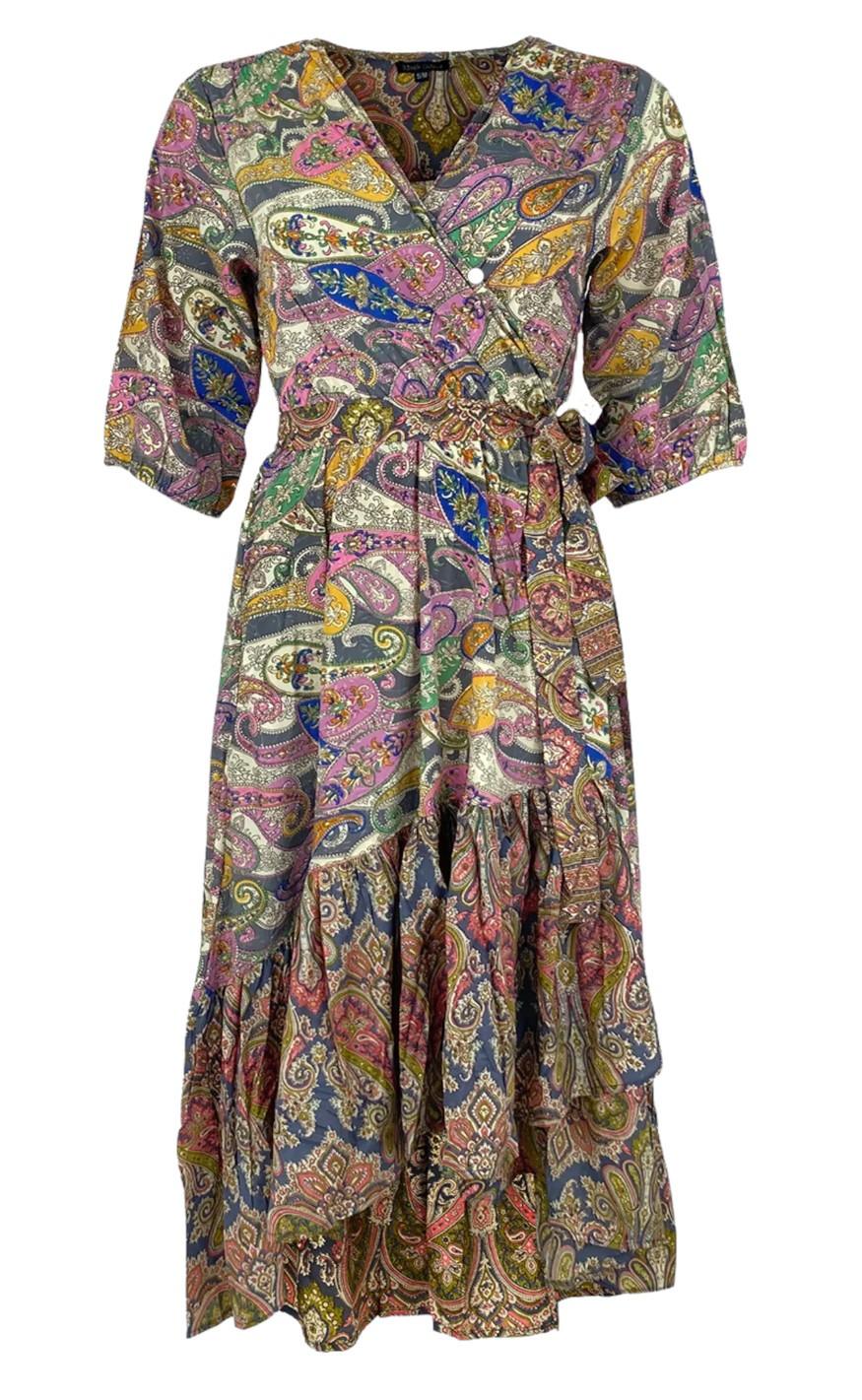 Black Colour Kjole Luna Boho Wrap Heather Pastel Mix