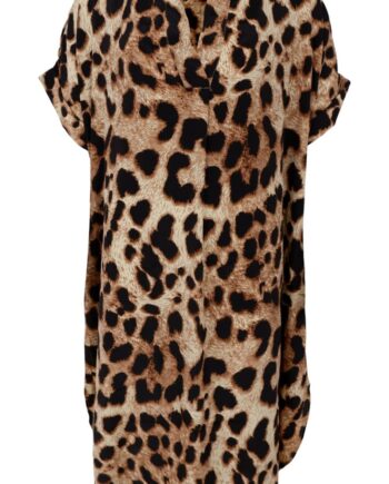 Black Colour Kjole Luna Kaftan Golden Leopard