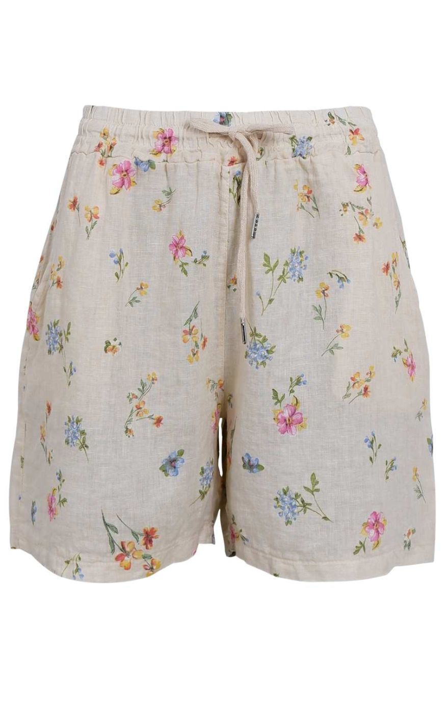 Black Colour Shorts Melina Flower