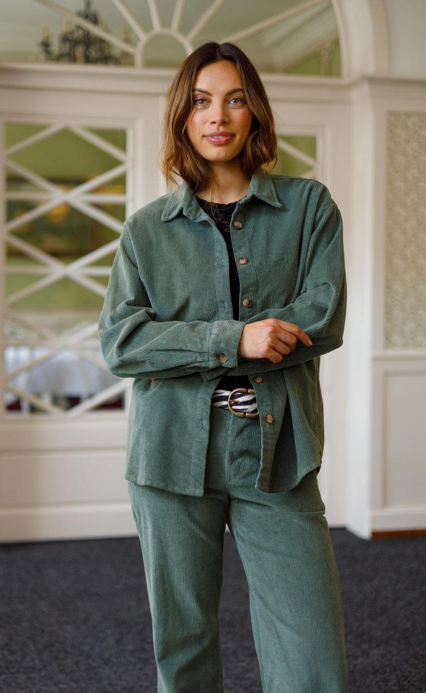 Black Colour Skjorte Cora Moss Green