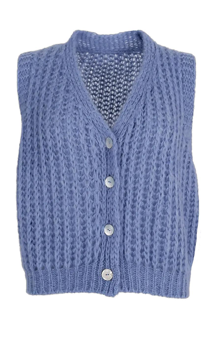 Black Colour Vest Casey Soft Blue