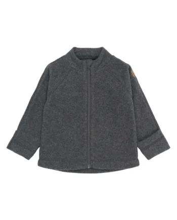 Bomuld Fleece Jakke Anthracite Melange 116