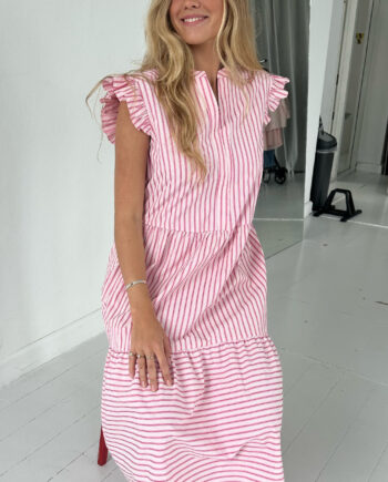 Continue Kjole Bea Long Pink Stripe