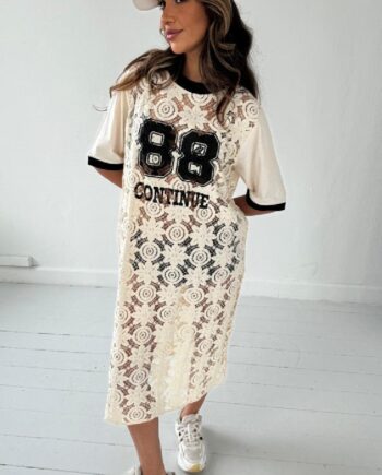 Continue Kjole Conni Lace Off White
