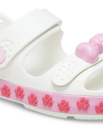Crocband Cruiser Pet Sandal   White Pink 23 24
