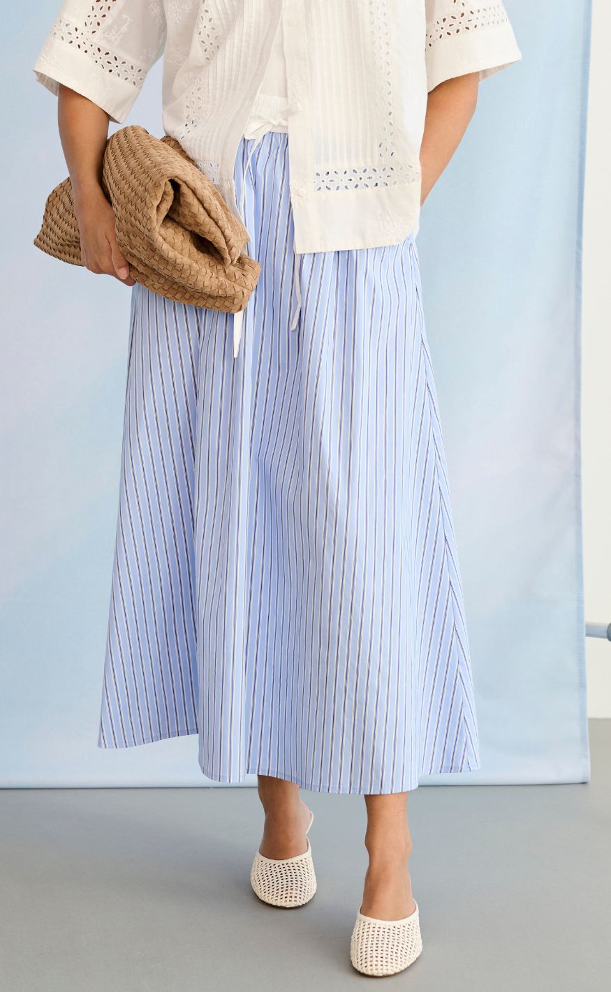 Culture Nederdel Art Blue Stripe