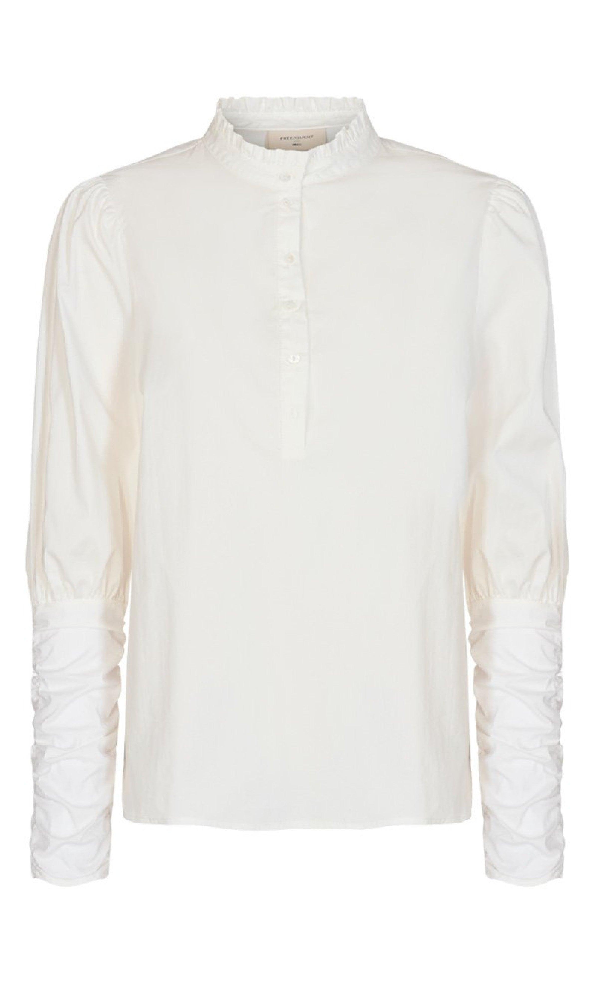 Freequent Bluse Frances Flounce Offwhite