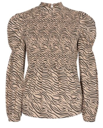 Freequent Bluse Kaisa Oxford Tan Zebra