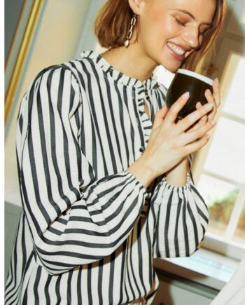 Freequent Bluse Noto Off-white    Black
