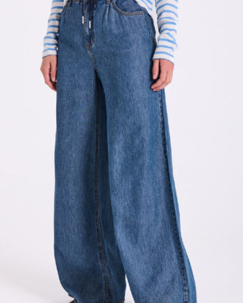 Freequent Bukser Milo Wide Medium Blue Denim
