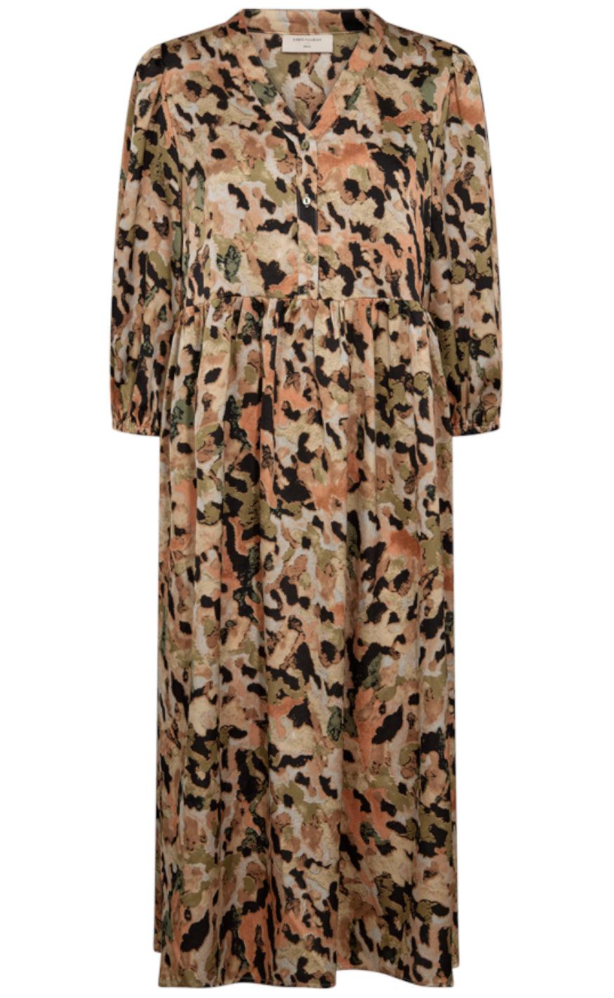 Freequent Kjole Bazy Olive Night    Black