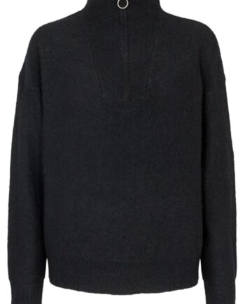 Freequent Pullover Moto Zip Black