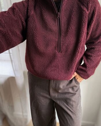 Freequent Pullover Teddy Zip Port Royale