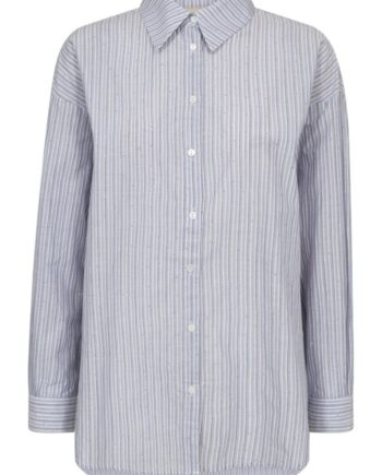 Freequent Skjorte Feline Chambray Blue    Off-white