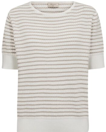 Freequent Striktrøje Dodo Star Off-white    Simply Taupe