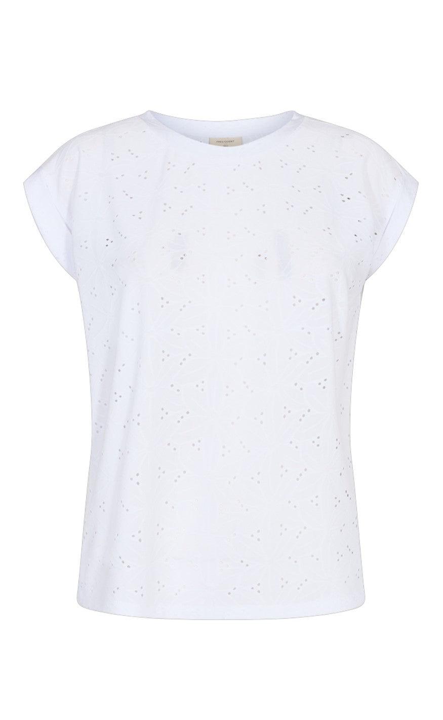Freequent  -shirt  Blond Flower Brilliant White