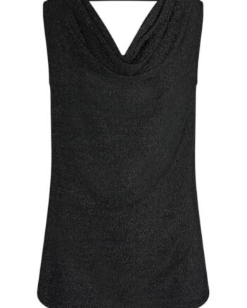 Freequent Top Glit Black With Silver