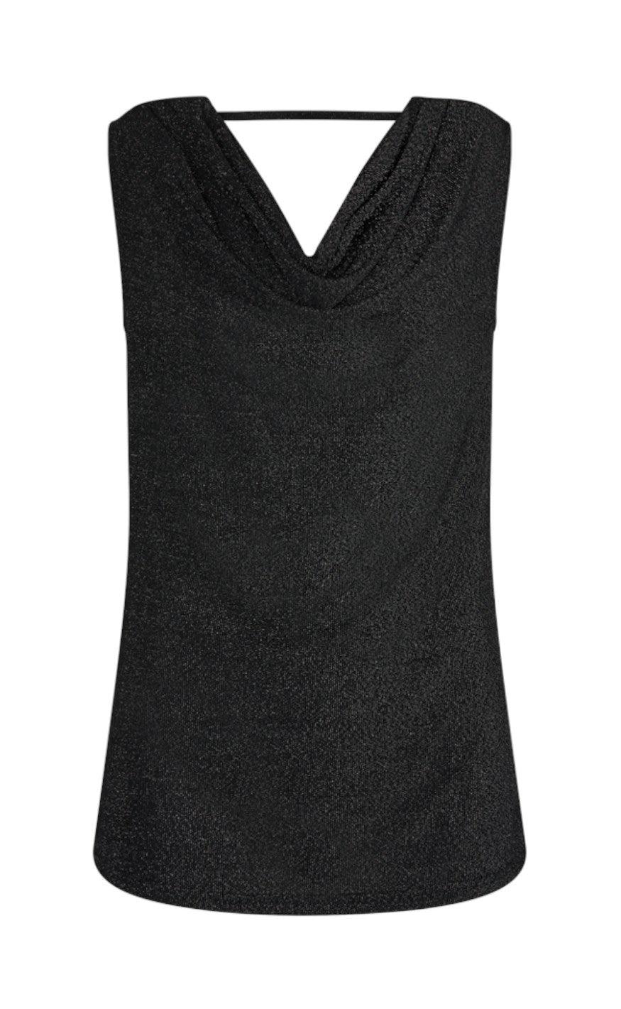 Freequent Top Glit Black With Silver