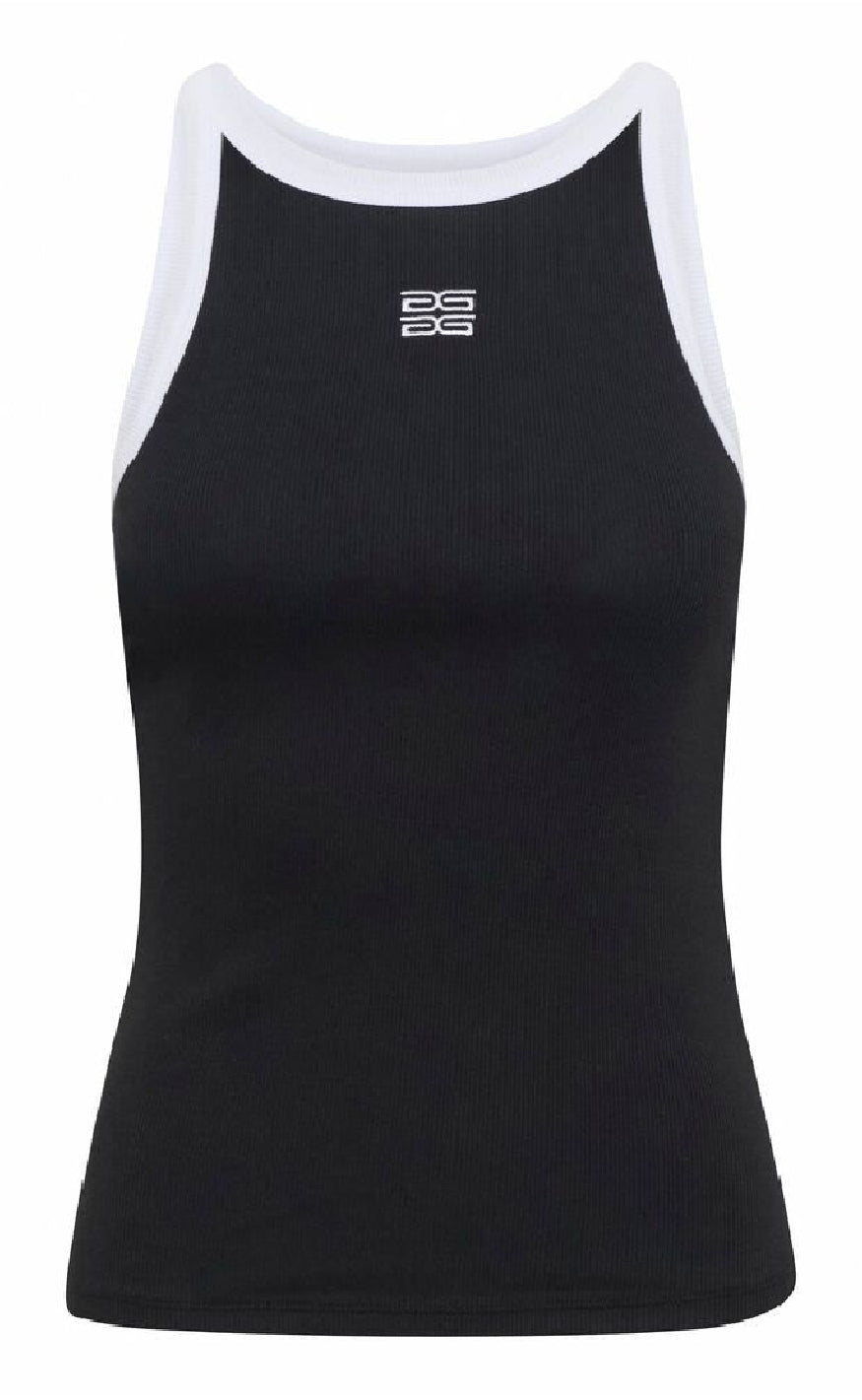 Gestuz Top Drew Contrast Logo Black