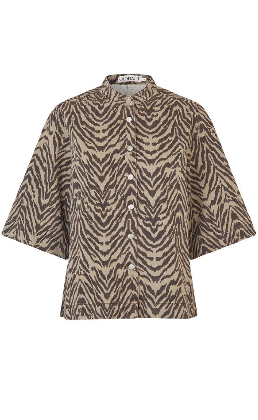 Global Funk Bluse Aulana- Zebra Mist
