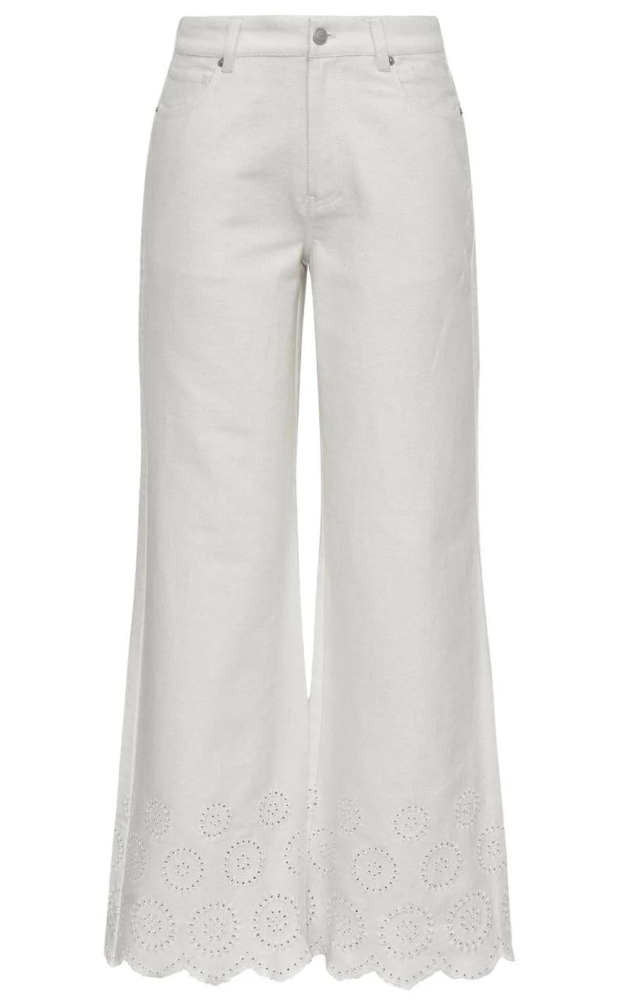 Global Funk Bukser Amarillo Scallop-  White