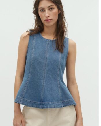 Global Funk Top Rihne Peplum-  Midt Vintage Brushing