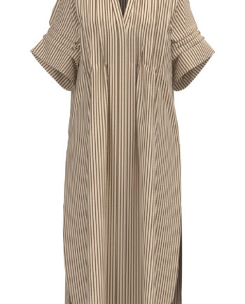 Gossia Kjole Alexa Creme Brown Stripes