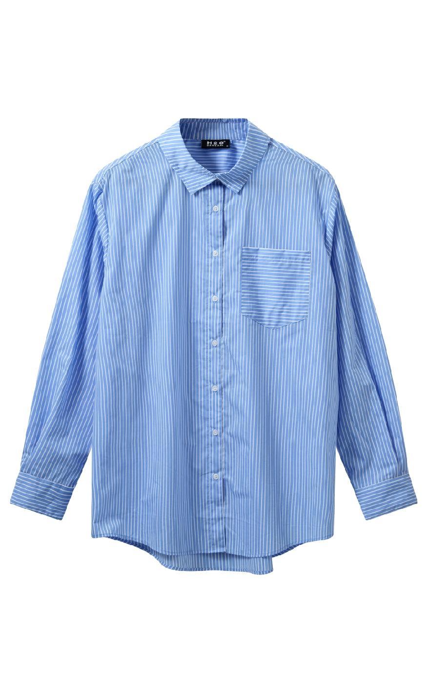 H2o Skjorte Rønne Essential Sky Blue White