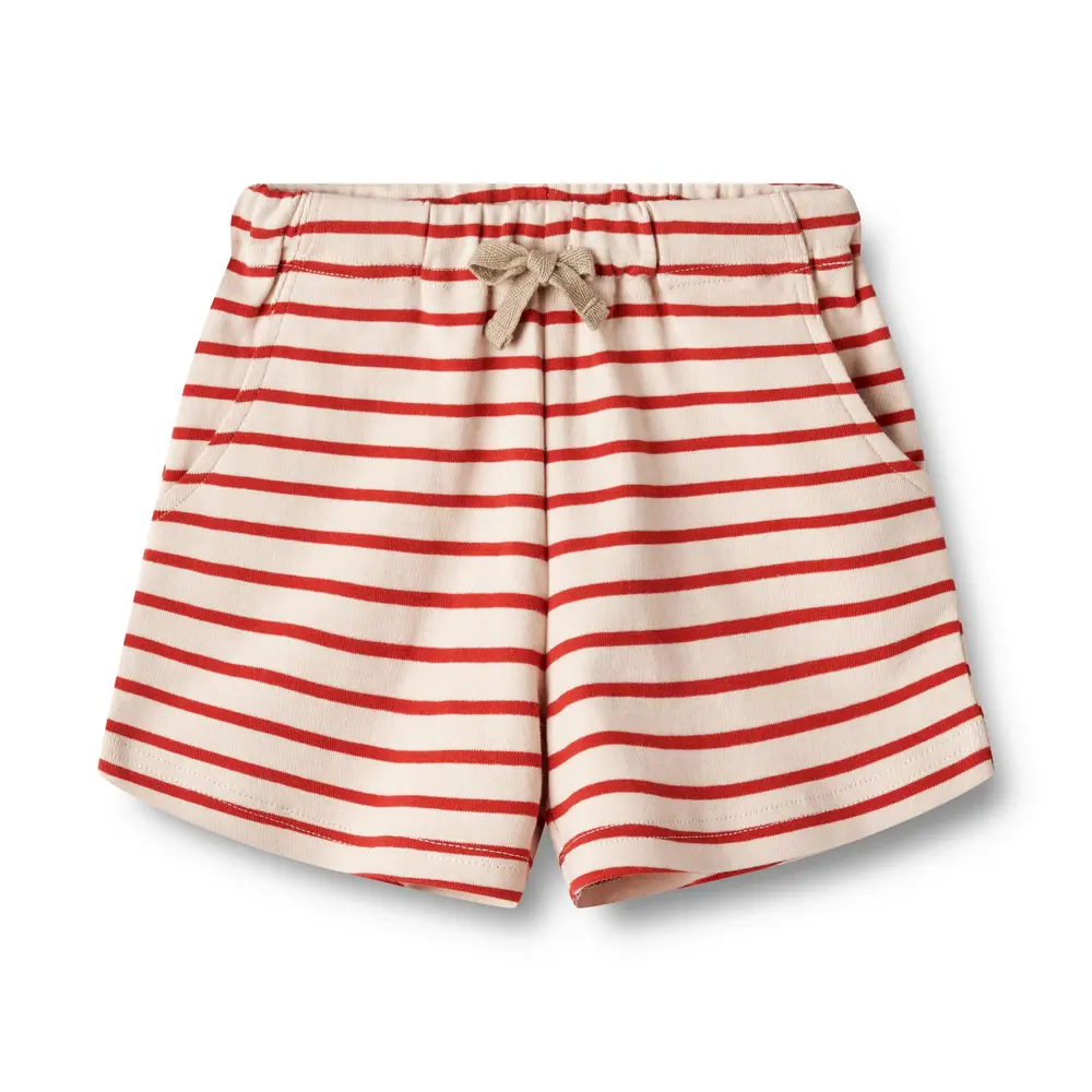 Kalle Jersey Shorts Red Stripe 122