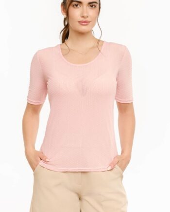 Liberté  -shirt Mesh Dot Rose