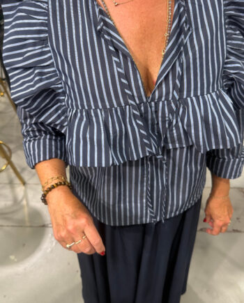 Liberte Bluse Heather Navy Blue Stripe
