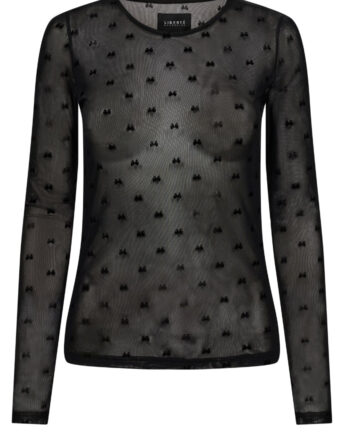 Liberte Bluse Mesh Black Flock Bow